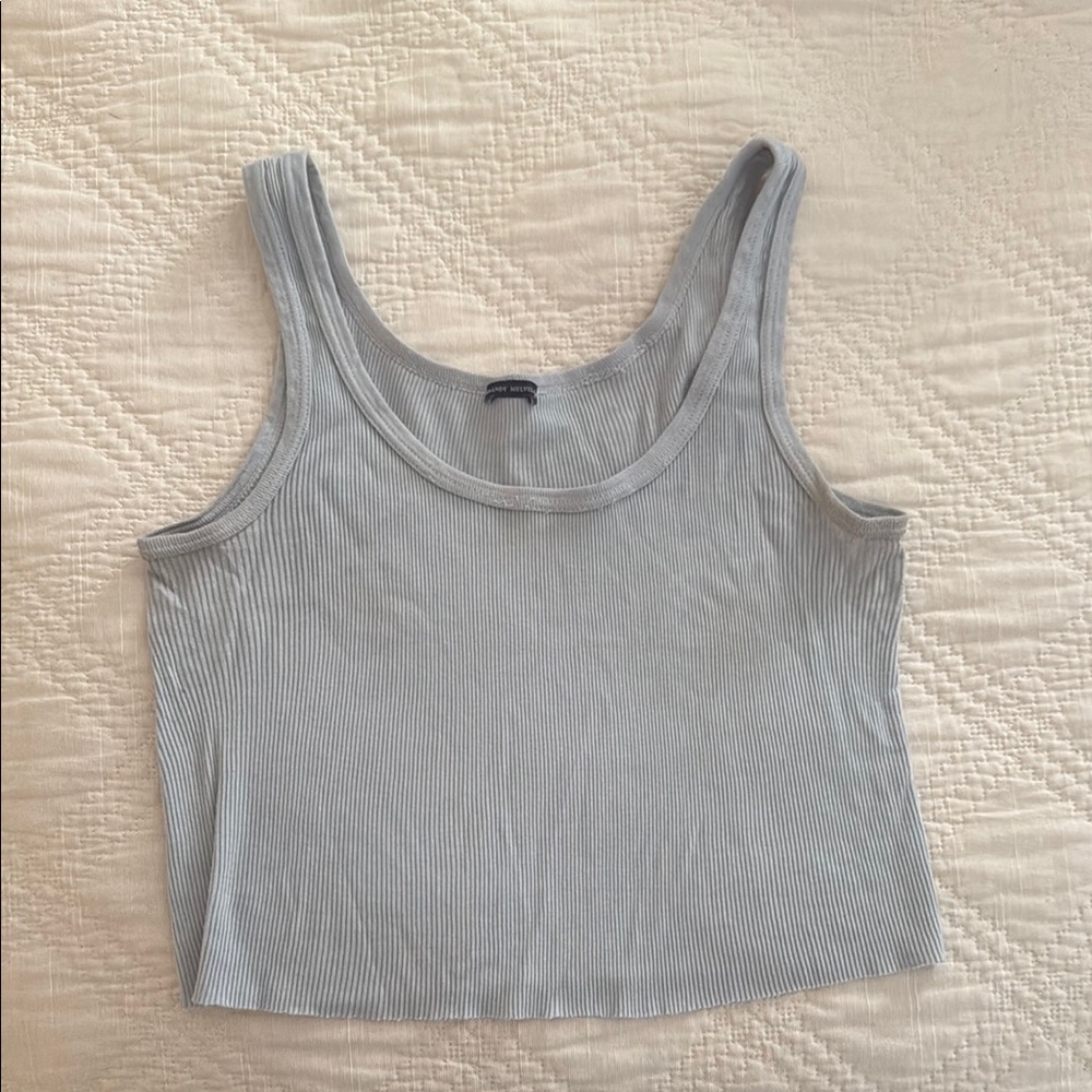 Brandy Melville Blue Gray Crop Tank Top
